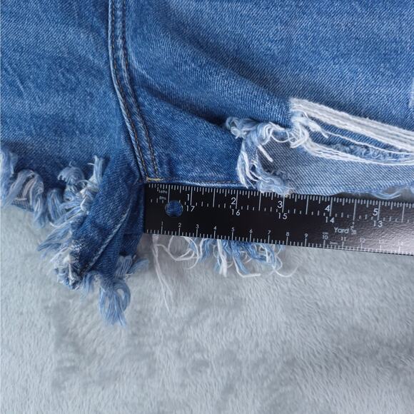 Lucky Brand Shorts Womens 14/32 Mom High Rise Short Button Fly Stretch Denim - Picture 11 of 12